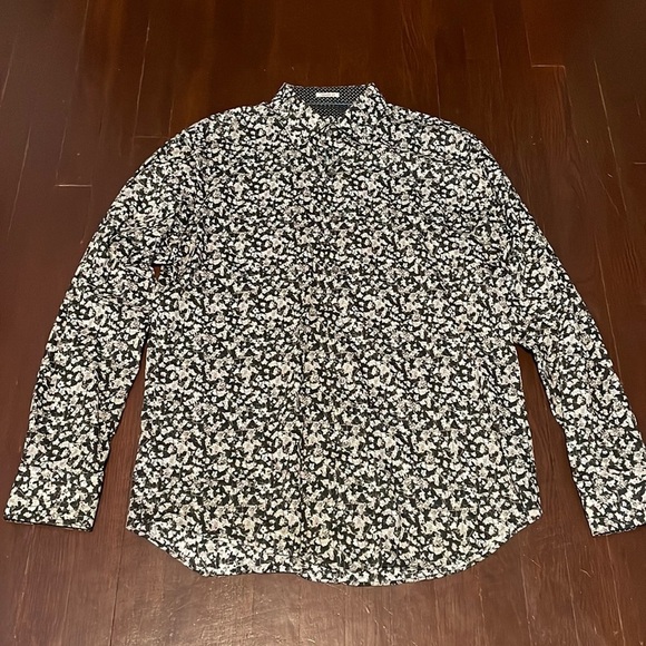 Men’s Bugatchi Shaped Fit Collared Cotton Button Down Long Sleeve Shirt Large - Picture 2 of 16